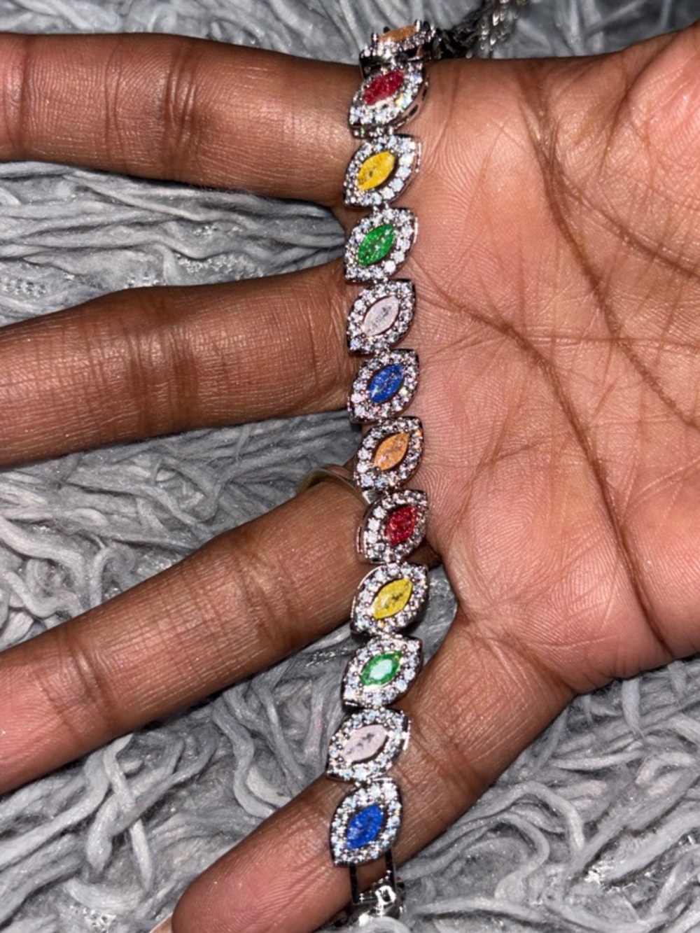 Multicolor Marquise Crystal Tennis Bracelet